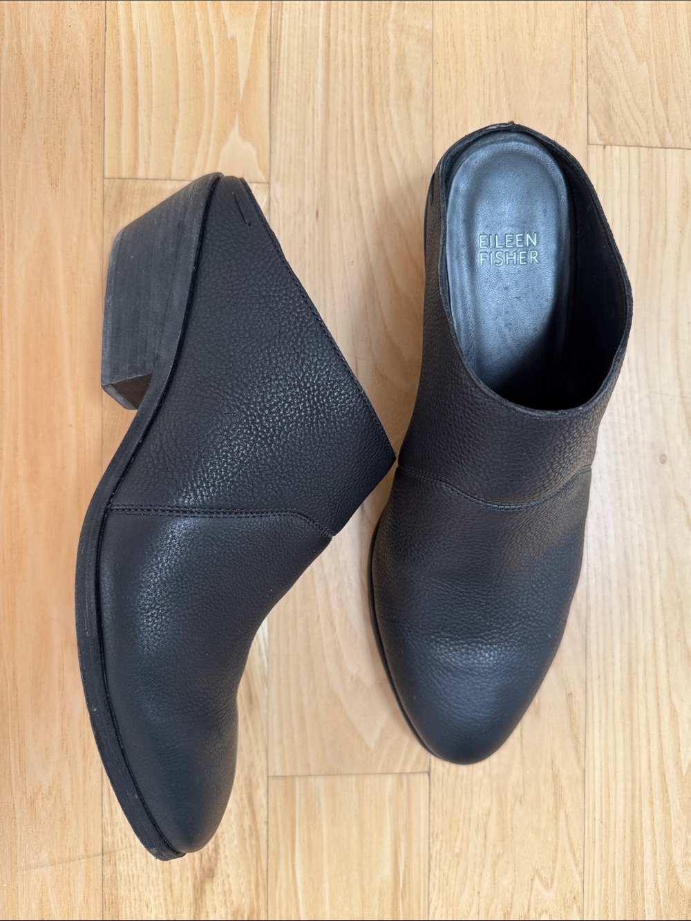 EILEEN FISHER Vachetta Leather Mules, Size 9